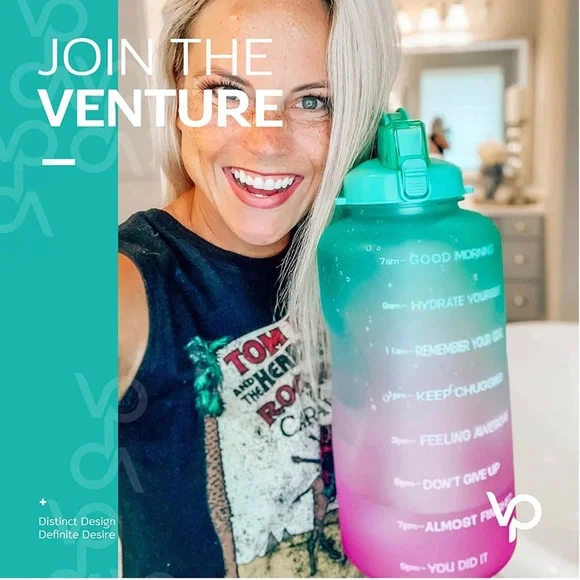 Water Bottle with Motivational Time Marker - Picture 5 of 6